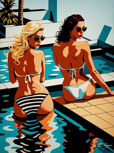 Original Pop Art Women Paintings by Elena Zaharia