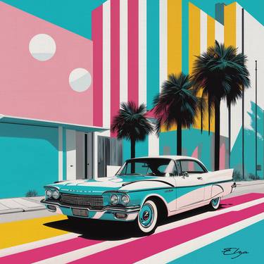 Original Pop Art Car Paintings by Elena Zaharia