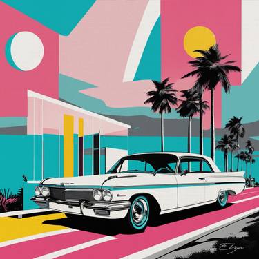 Original Pop Art Car Paintings by Elena Zaharia