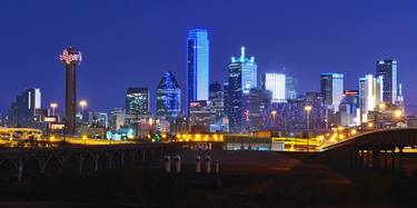 Dallas Texas Skyline Blue thumb