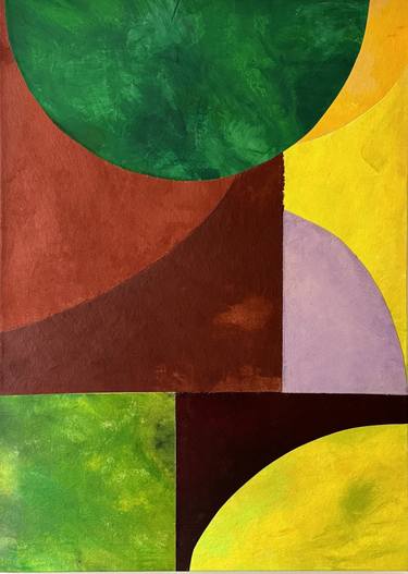 Original Color Field Painting Abstract Collage by Domenica Brockman