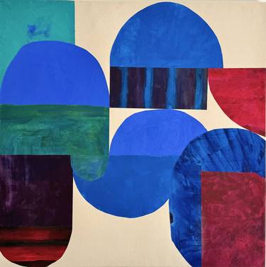 Original Bauhaus Abstract Painting by Domenica Brockman