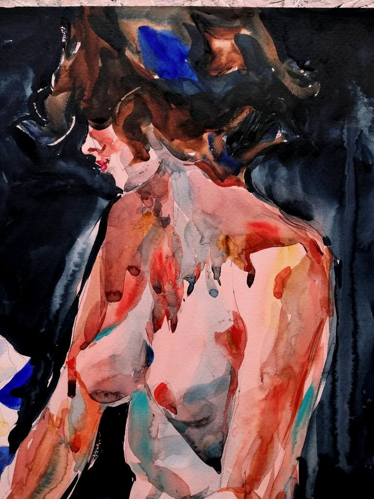 Original Figurative Nude Painting by Jelena Djokic