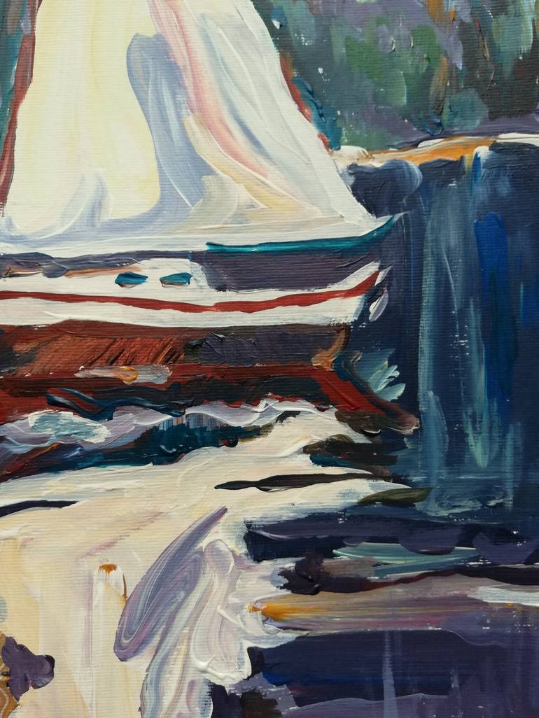 Original Boat Painting by Jelena Djokic