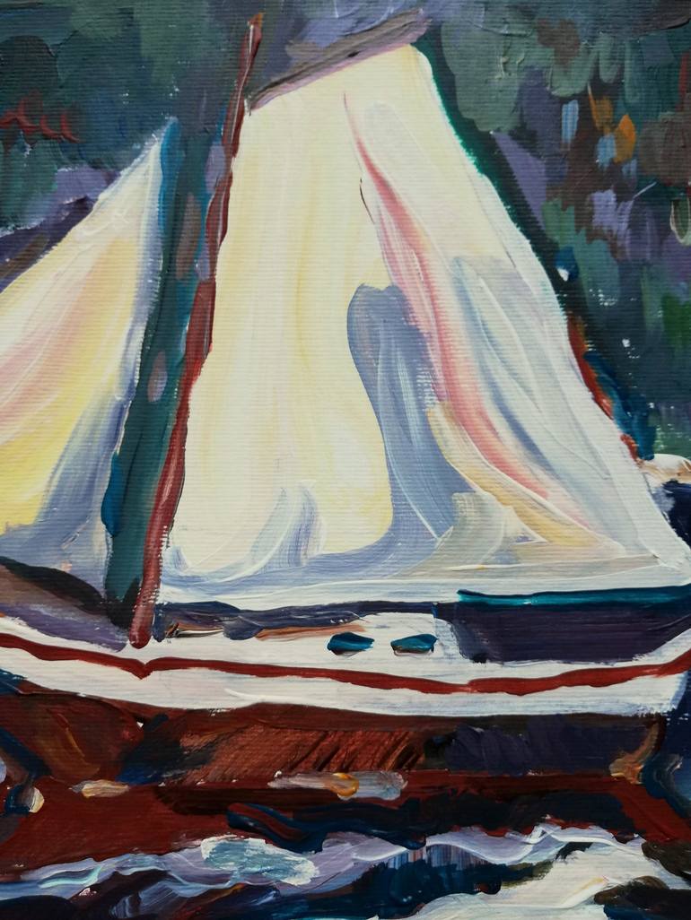 Original Boat Painting by Jelena Djokic