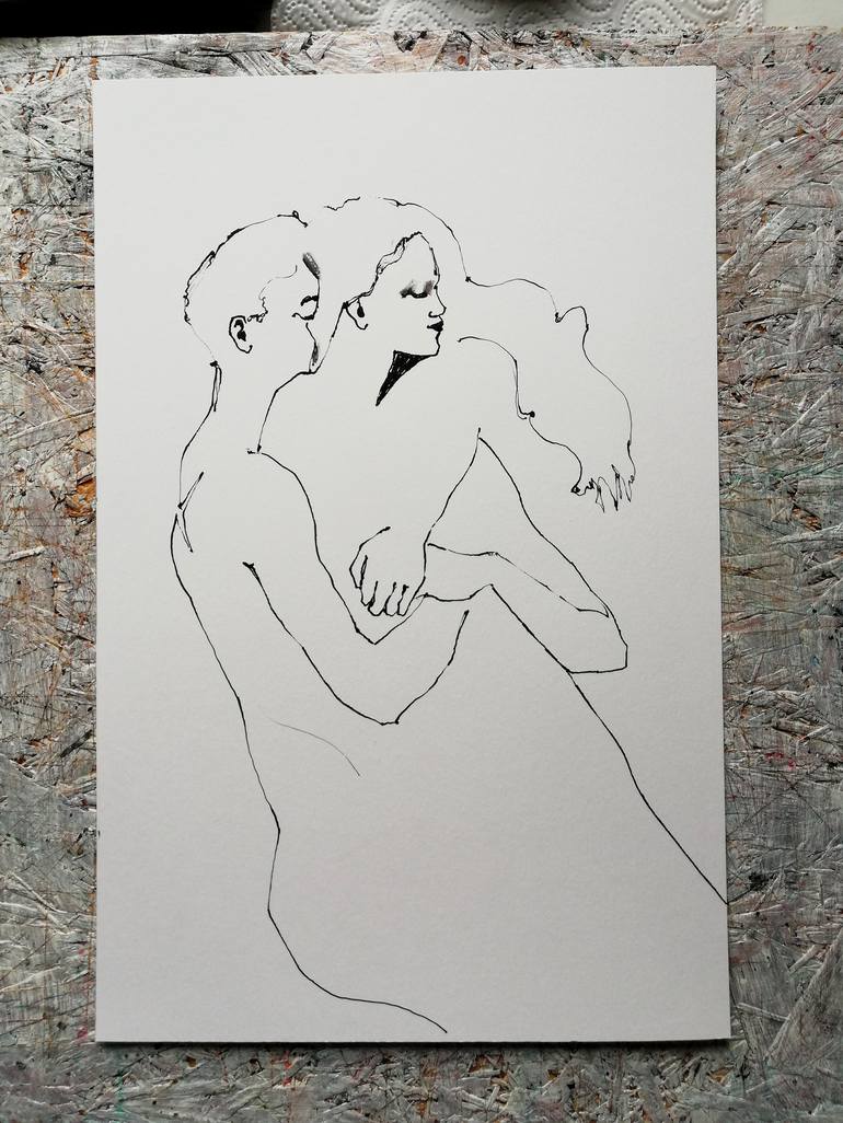 Original Figurative Love Drawing by Jelena Djokic