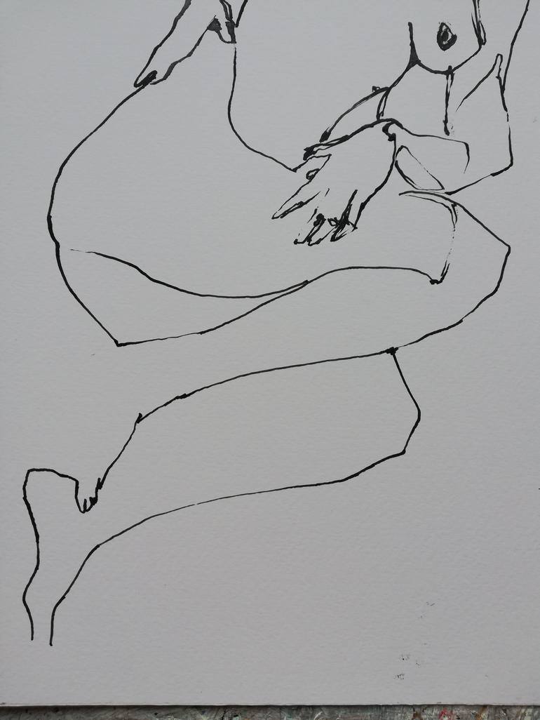 Original Figurative Nude Drawing by Jelena Djokic