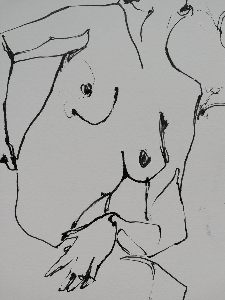 Original Figurative Nude Drawing by Jelena Djokic