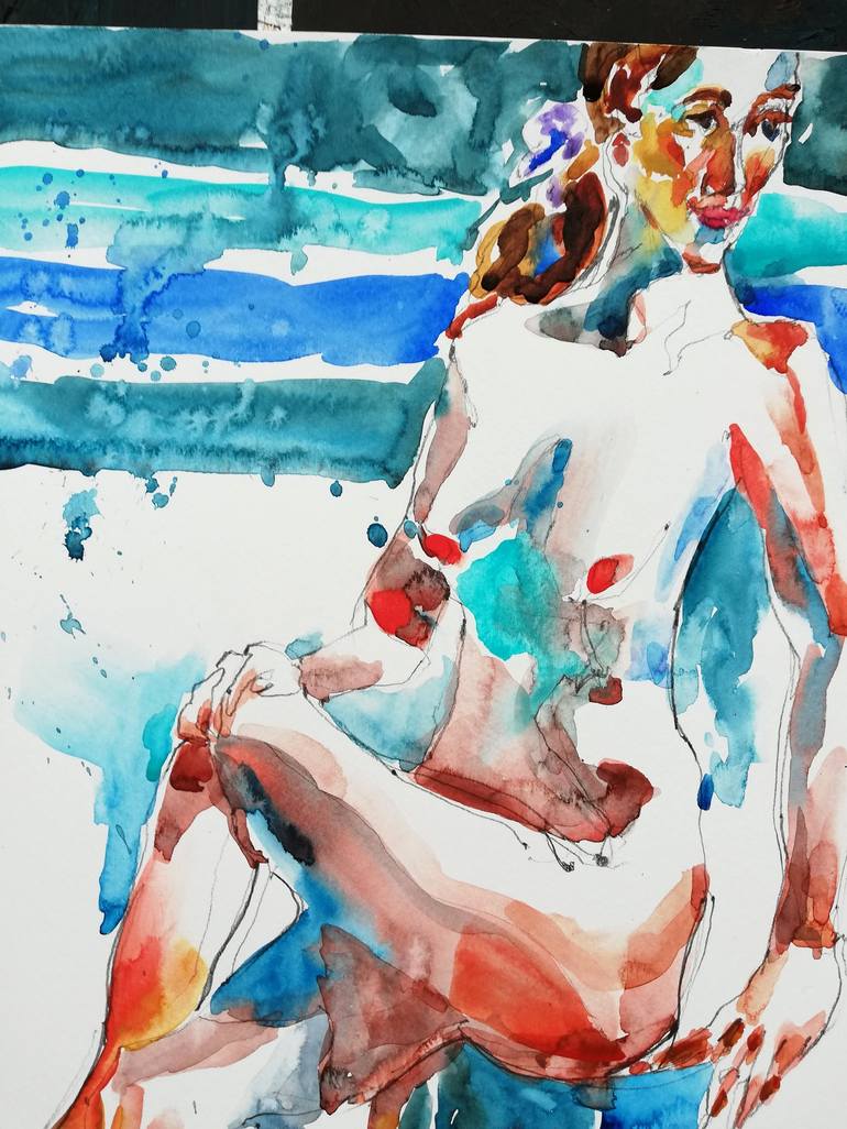 Original Impressionism Nude Painting by Jelena Djokic