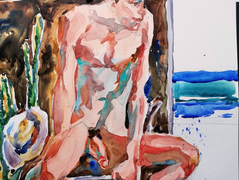 Original Expressionism Erotic Painting by Jelena Djokic