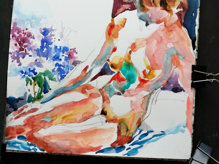 Original Figurative Nude Painting by Jelena Djokic