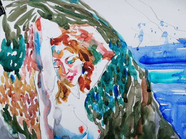 Original Impressionism Nude Painting by Jelena Djokic