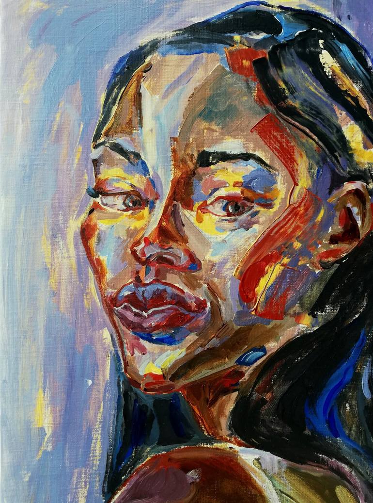 Original Impressionism Portrait Painting by Jelena Djokic
