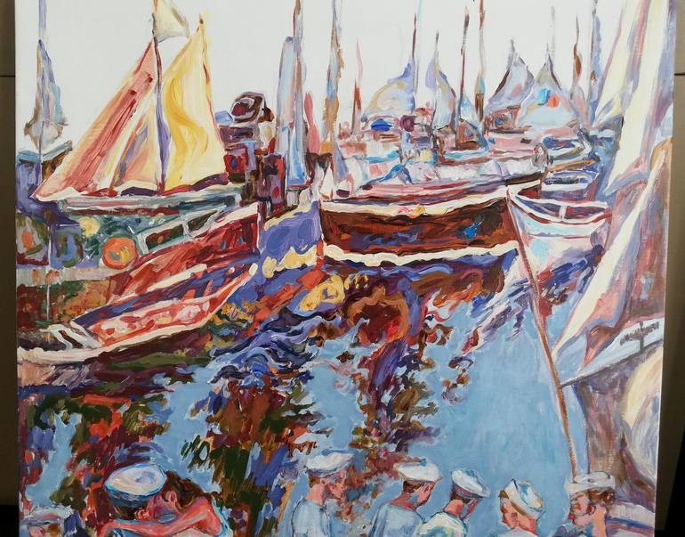 Original Sailboat Painting by Jelena Djokic