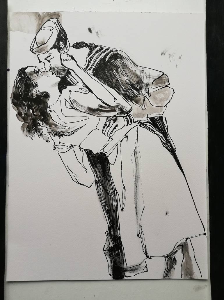 Original Expressionism Love Drawing by Jelena Djokic