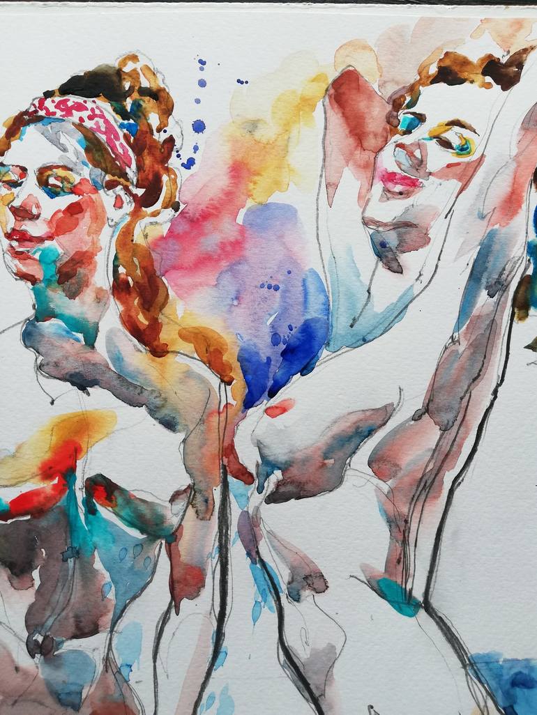 Original Impressionism Nude Painting by Jelena Djokic