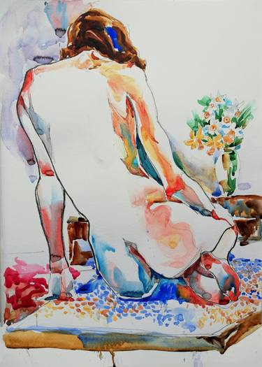 Nude with Narcisses thumb