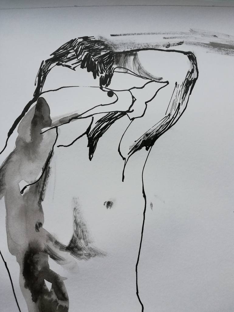Original Black & White Erotic Drawing by Jelena Djokic