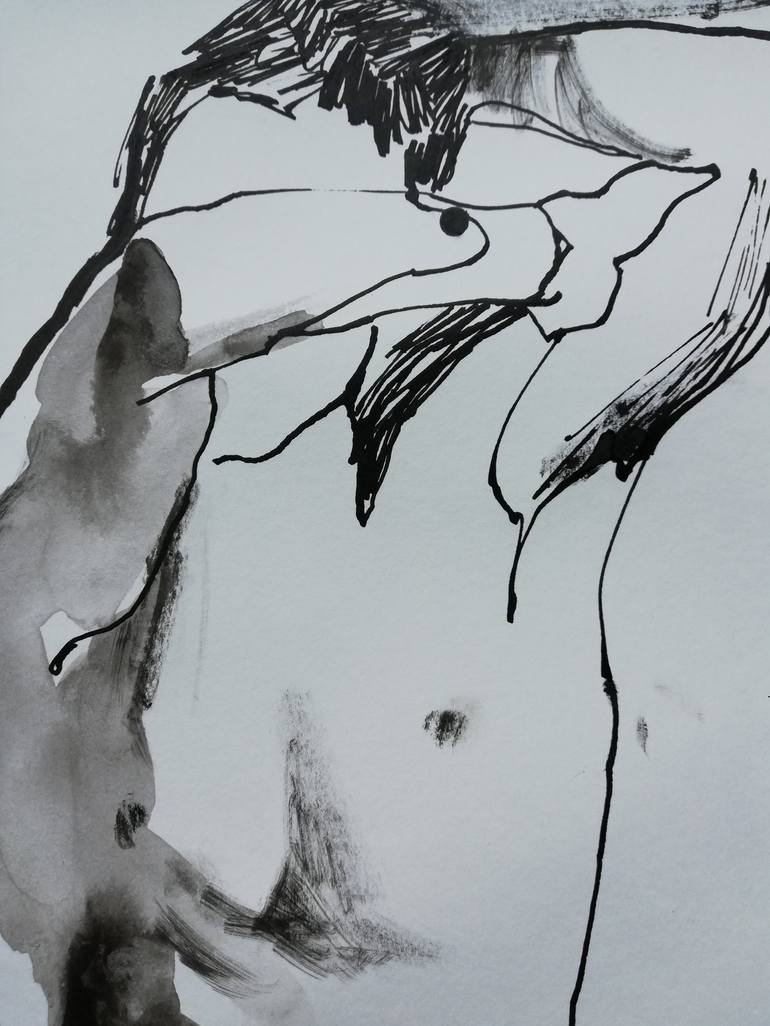 Original Black & White Erotic Drawing by Jelena Djokic
