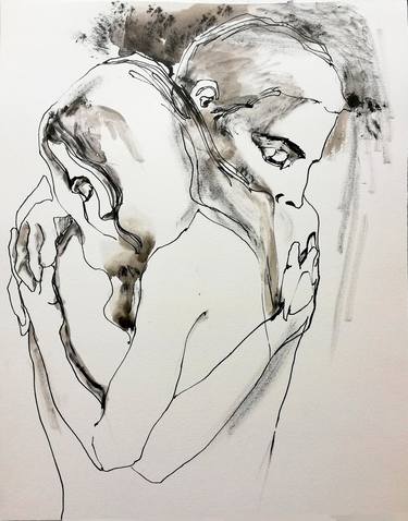 Original Figurative Love Drawings by Jelena Djokic