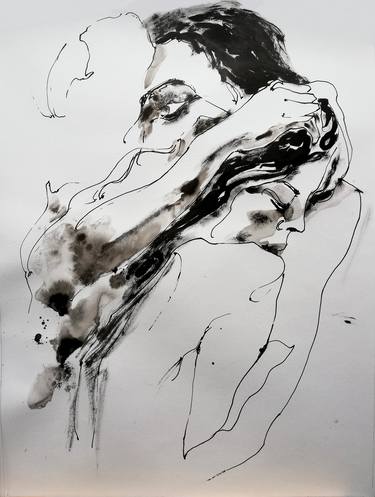 Original Figurative Love Drawings by Jelena Djokic