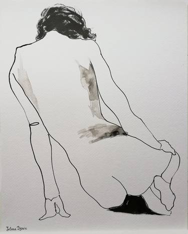 Original Figurative Nude Drawings by Jelena Djokic