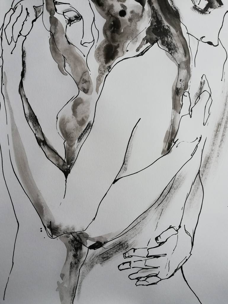 Original Nude Drawing by Jelena Djokic