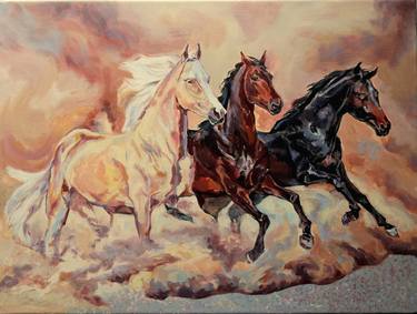 Print of Impressionism Horse Paintings by Jelena Djokic