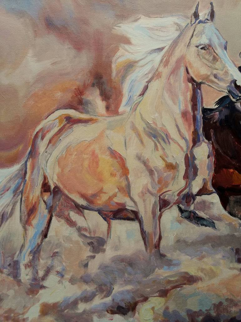 Original Impressionism Horse Painting by Jelena Djokic