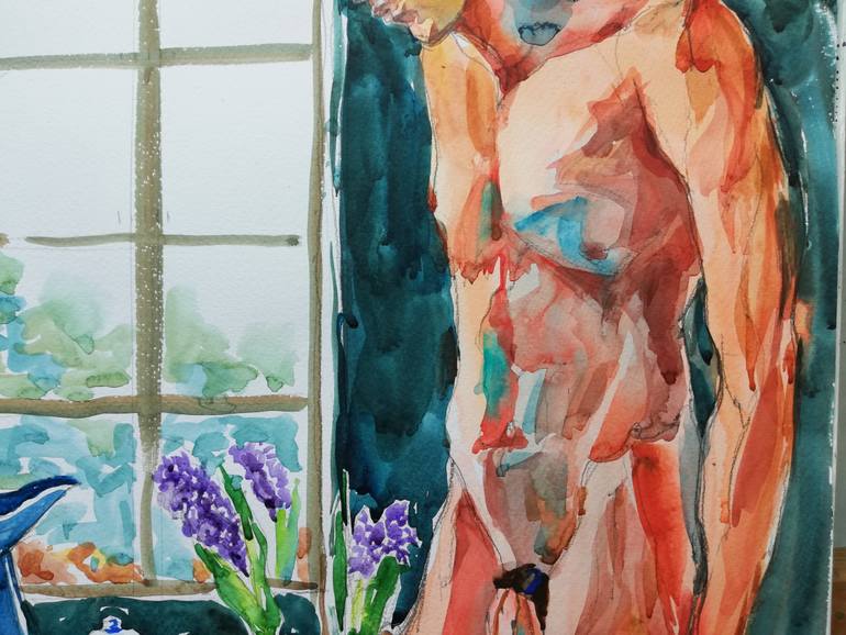 Original Impressionism Nude Painting by Jelena Djokic