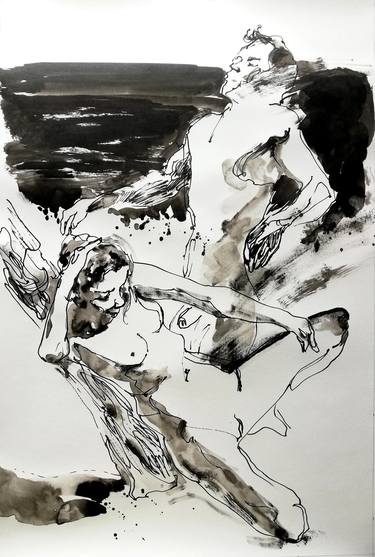 Print of Black & White Erotic Drawings by Jelena Djokic