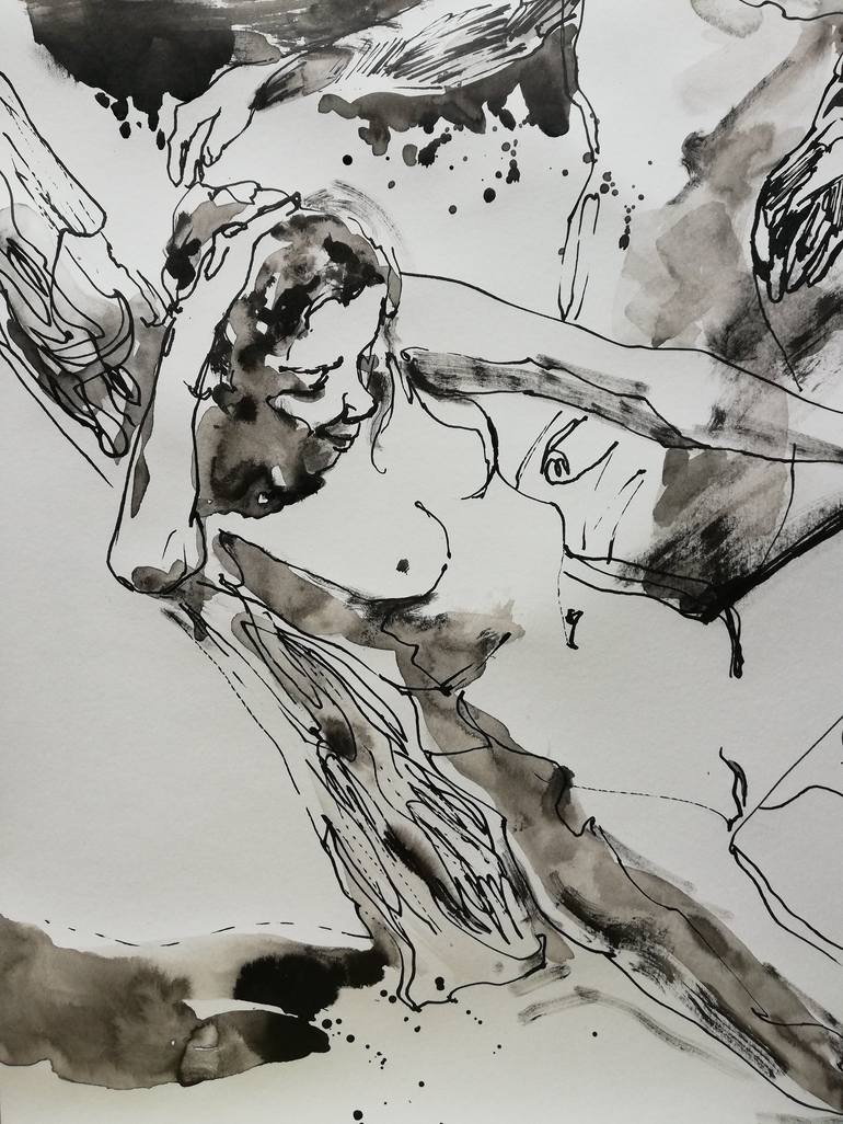 Original Black & White Erotic Drawing by Jelena Djokic