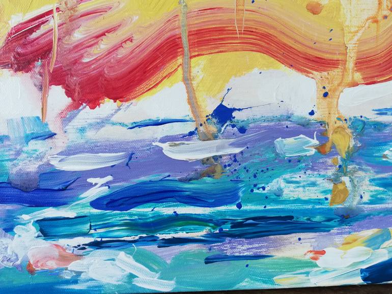 Original Abstract Expressionism Boat Painting by Jelena Djokic