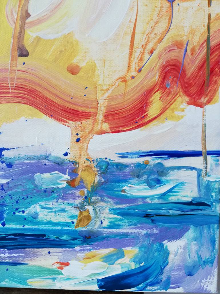 Original Abstract Expressionism Boat Painting by Jelena Djokic