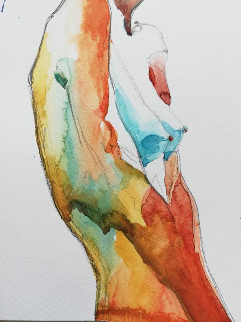 Original Impressionism Nude Painting by Jelena Djokic