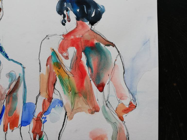 Original Impressionism Nude Painting by Jelena Djokic