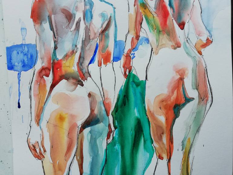 Original Impressionism Nude Painting by Jelena Djokic