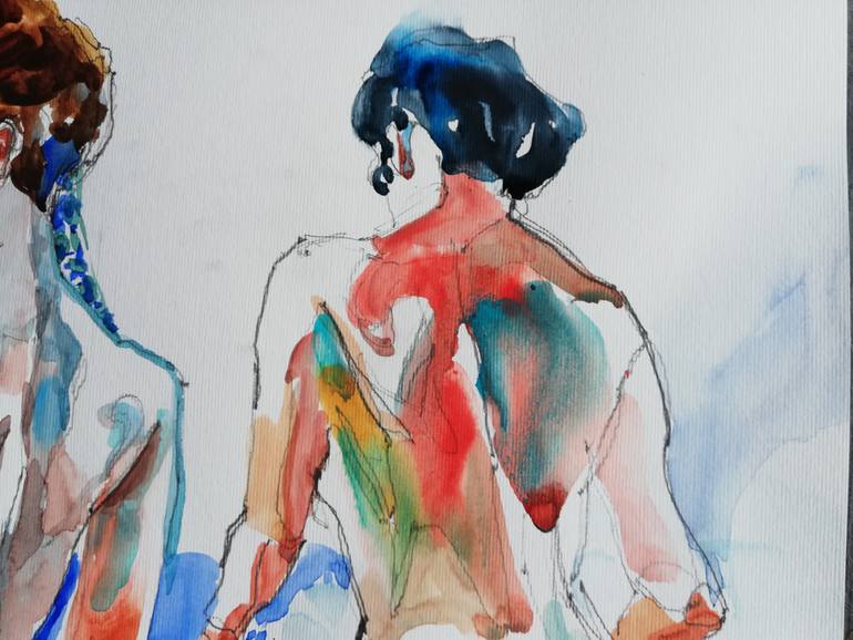 Original Impressionism Nude Painting by Jelena Djokic