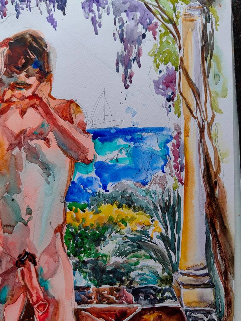 Original Impressionism Nude Painting by Jelena Djokic