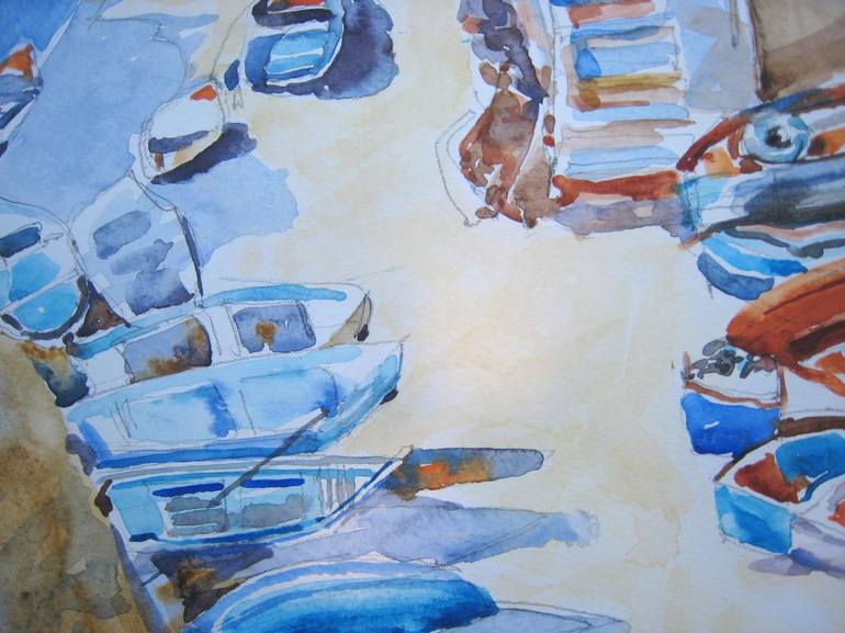 Original Expressionism Boat Painting by Jelena Djokic