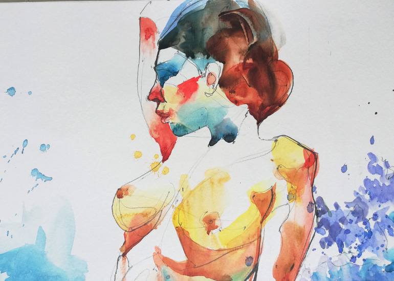 Original Figurative Nude Painting by Jelena Djokic