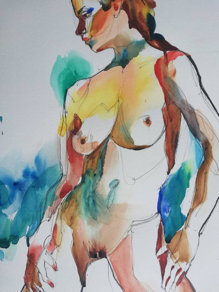 Original Figurative Nude Painting by Jelena Djokic