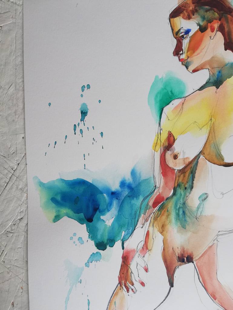 Original Figurative Nude Painting by Jelena Djokic