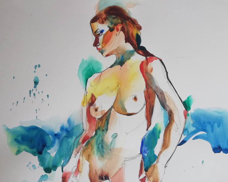 Original Figurative Nude Painting by Jelena Djokic