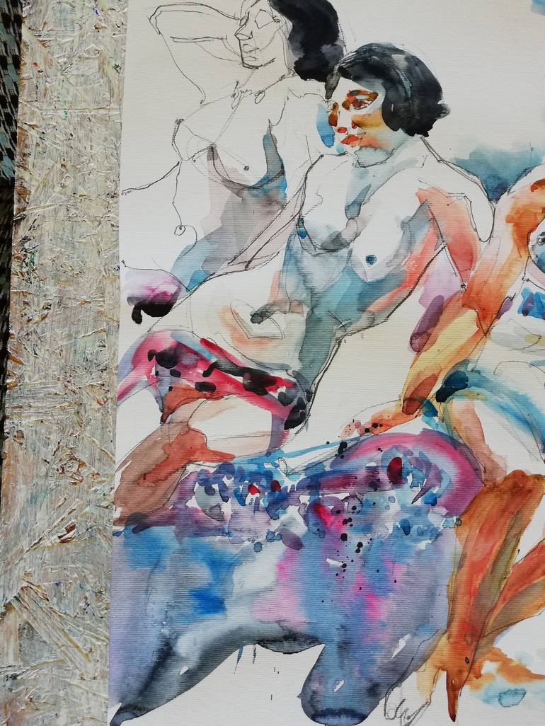 Original Expressionism Women Painting by Jelena Djokic