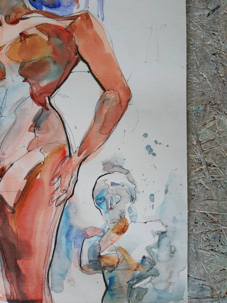 Original Expressionism Nude Painting by Jelena Djokic