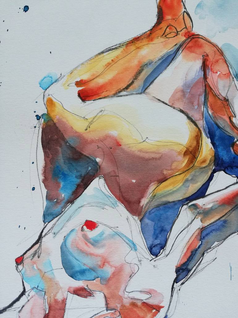 Original Figurative Nude Painting by Jelena Djokic