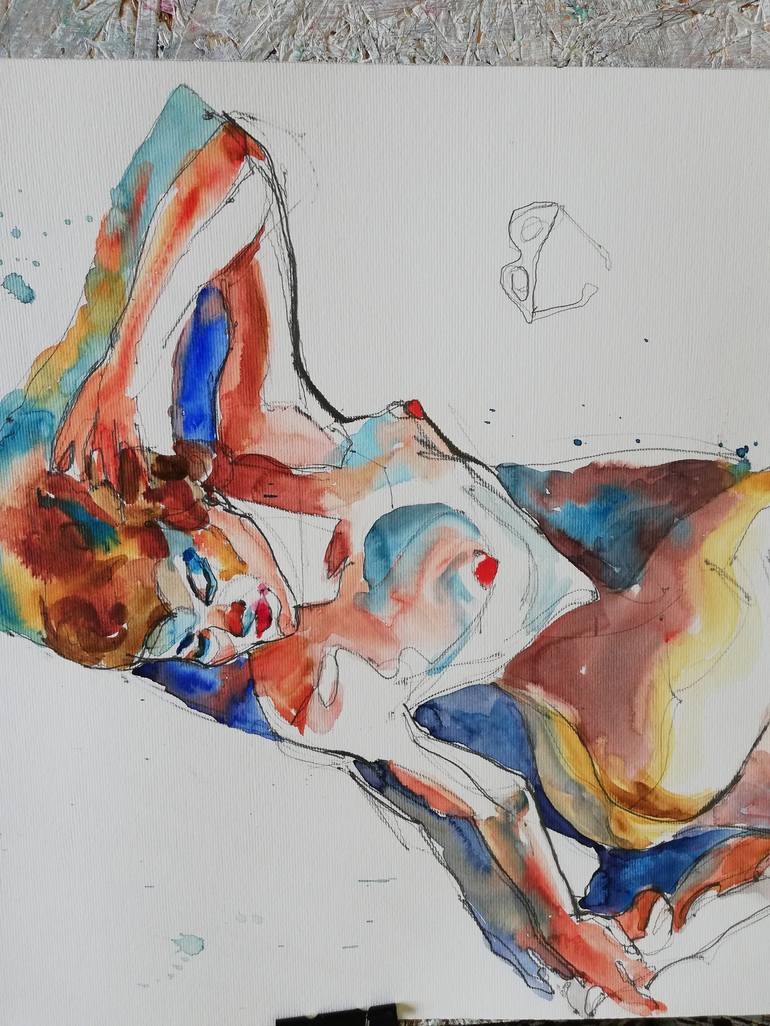 Original Figurative Nude Painting by Jelena Djokic