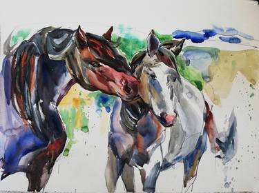 Original Expressionism Horse Paintings by Jelena Djokic