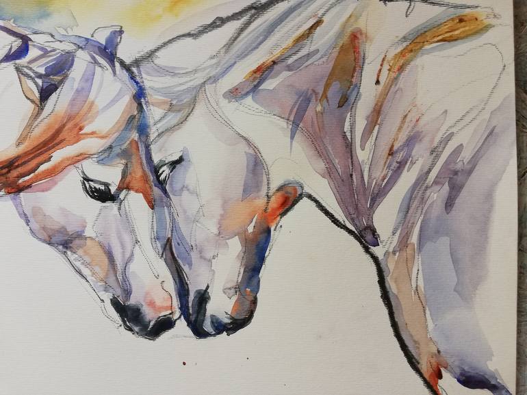 Original Expressionism Horse Painting by Jelena Djokic